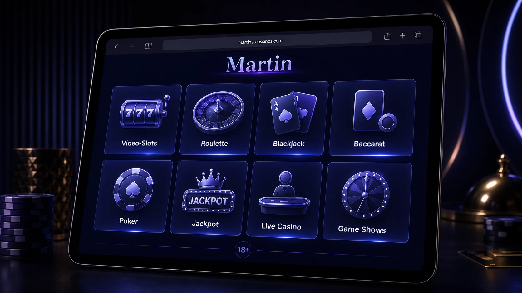 Spielauswahl im Martin Online Casino